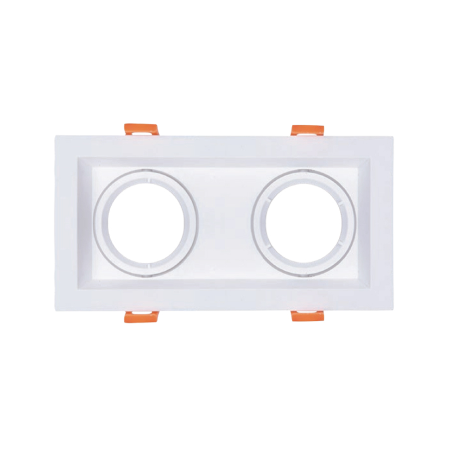 Double spot GU10 orientable carré blanc 19x10cm