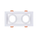 Double spot GU10 orientable carré blanc 19x10cm