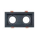 Double spot GU10 orientable carré noir 19x10cm