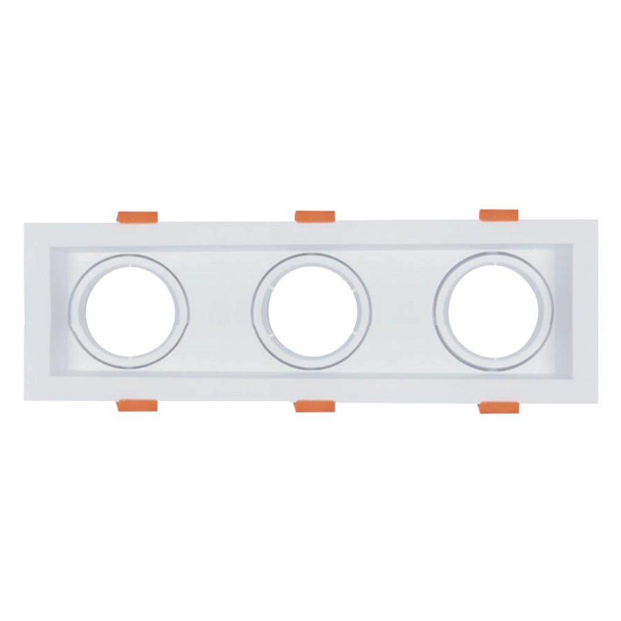 Triple spot GU10 orientable carré blanc 21x10cm