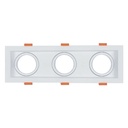 Triple spot GU10 orientable carré blanc 21x10cm