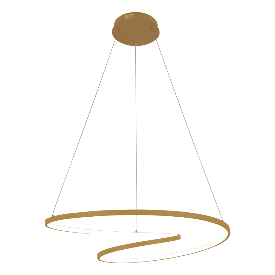 Lustre / Suspension elipse LED 60W doré dimmable avec 3 intensités