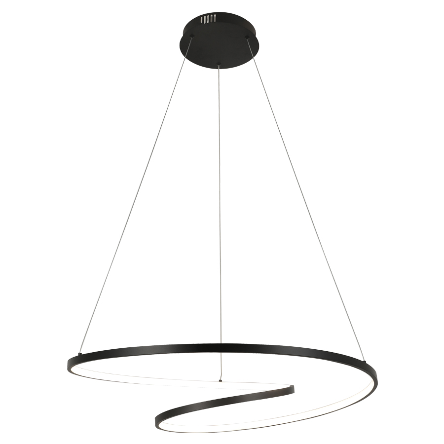 Lustre / Suspension elipse LED 60W noir dimmable avec 3 intensités