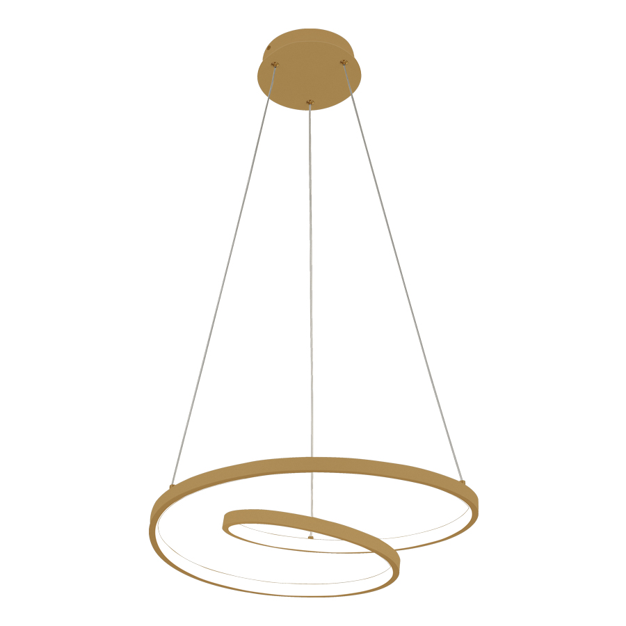 Lustre / Suspension elipse LED 46W doré dimmable avec 3 intensités