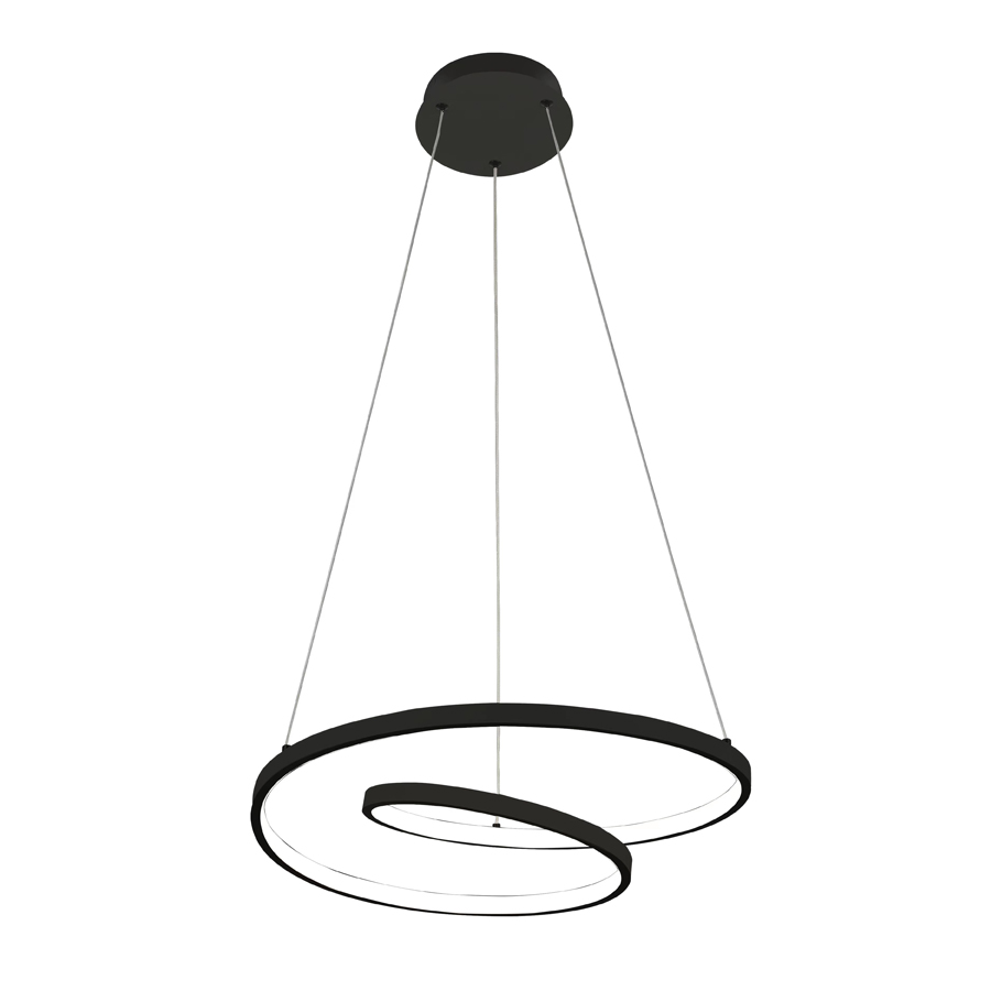 Lustre / Suspension Elipse LED 46W noir dimmable avec 3 intensités