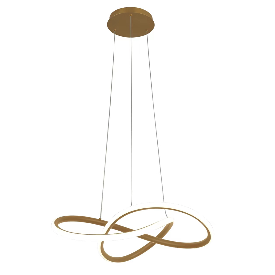 Lustre / Suspension houle LED 46W doré Dimmable avec 3 intensités