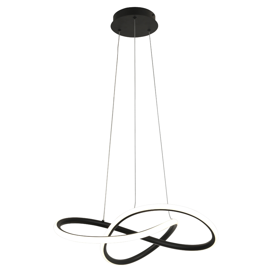 Lustre / Suspension houle LED 46W noir Dimmable avec 3 intensités