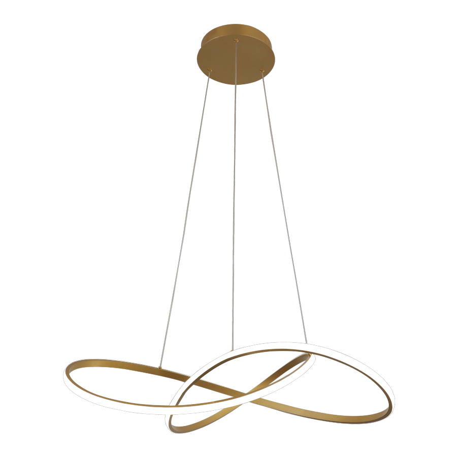 Lustre Abstrait led 78W doré dimmable avec 3 intensités