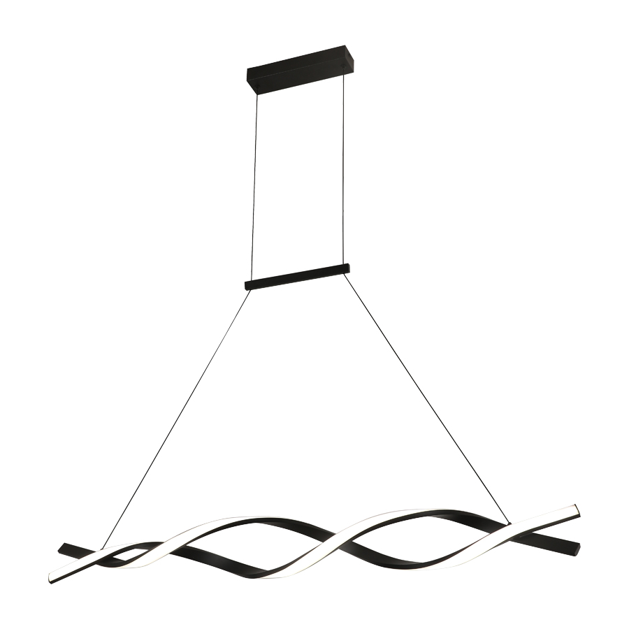 Lustre cyclone LED 44W linéaire noir Dimmable avec 3 intensités