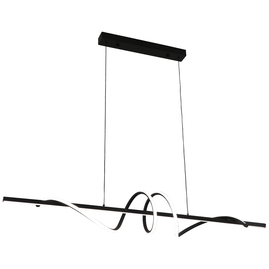 Lustre Spring LED 44W linéaire noir dimmable avec 3 intensités