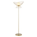 Lampadaire Sophiste en métal doré et verre blanc