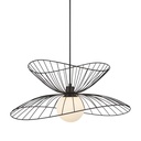 Suspension sophiste en métal filaire noir verre blanc