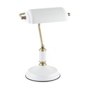 Lampe à poser Chakala en métal blanc sablé et laiton brossé