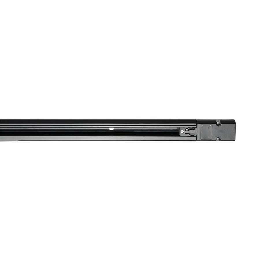 Piste de profile avec alimentation et embout en aluminium noir 2m