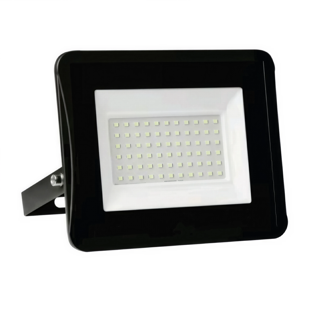 Projecteur LED 100W SMD noir lumière jaune étanche IP65