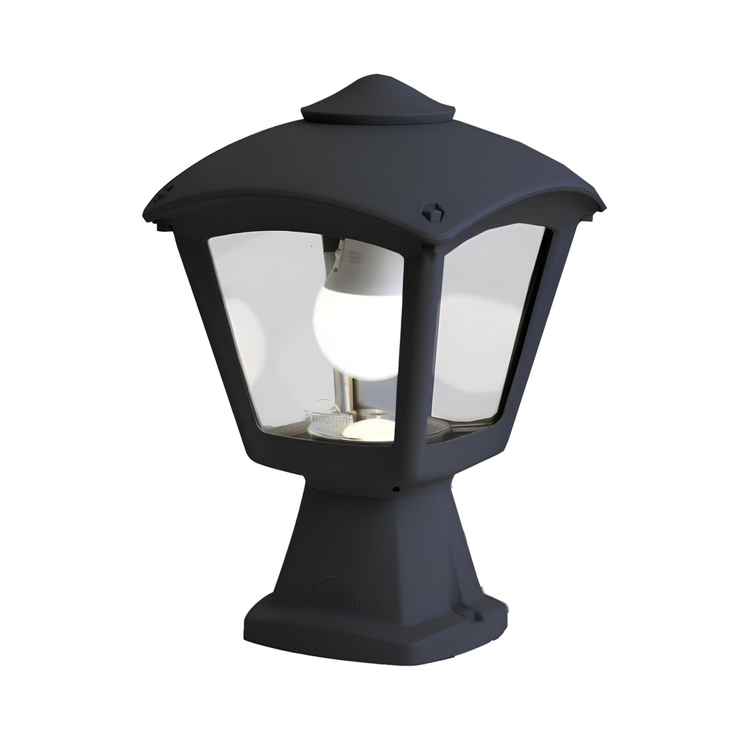 Borne de jardin Isma en résine noir antichoc étanche IP55