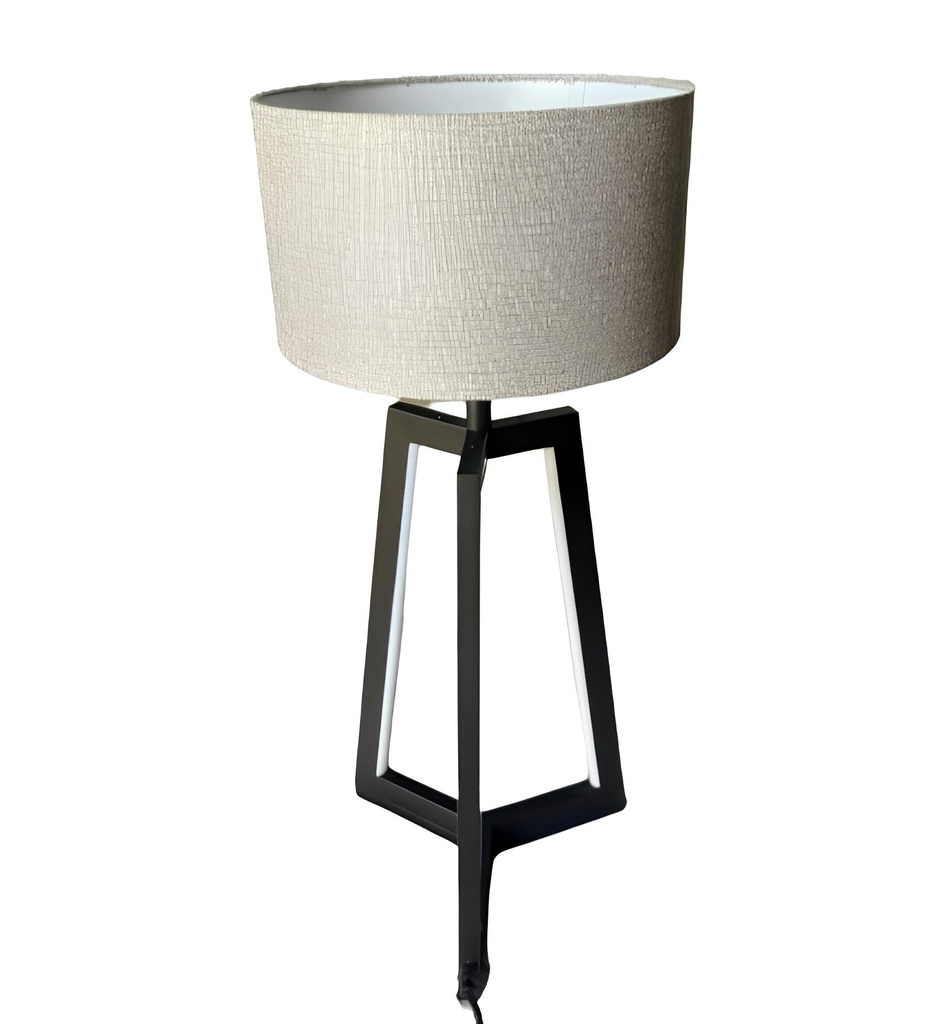 Lampe à poser Tunno en métal noir et plastique argent