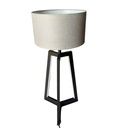 Lampe à poser Tunno en métal noir et plastique argent