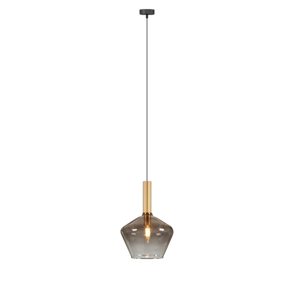 Suspension Arina en métal noir sablé laiton avec verre dégradé