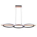 Suspension Brooke LED 40W noir mat avec finition bois