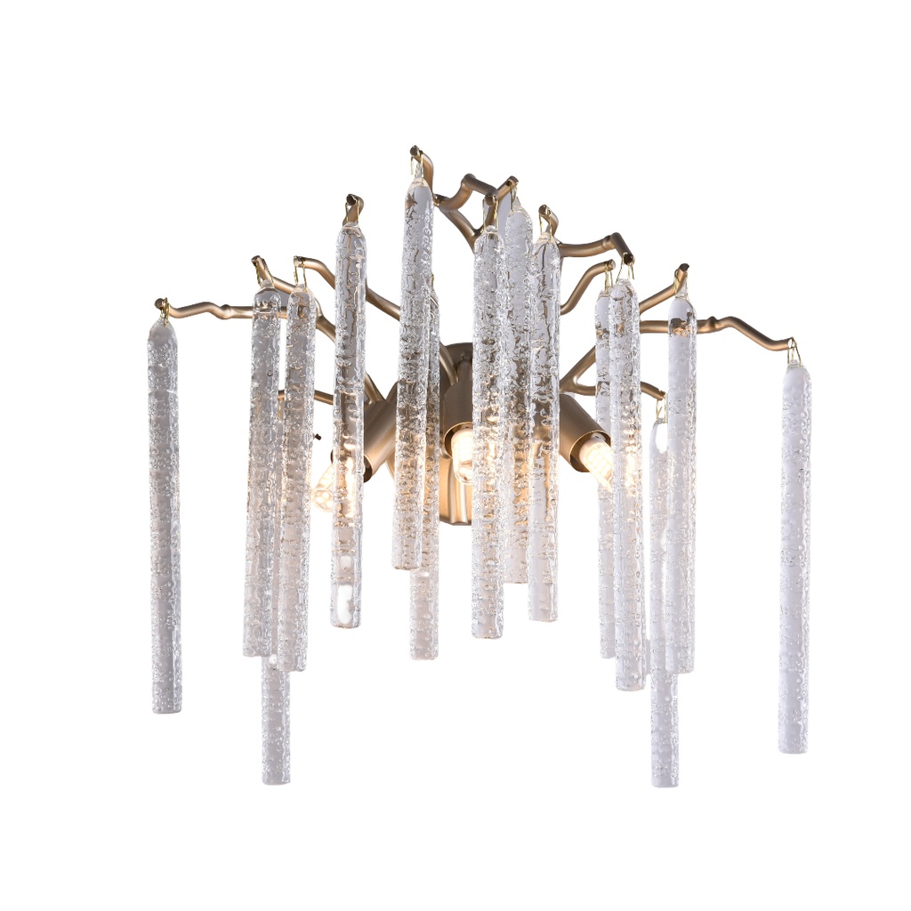 Applique murale 2 lampes Majestic en aluminium doré crsital