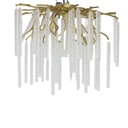 Lustre 9 lampes Majestic en aluminium doré cristal