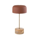 Lampe à poser Bella en bois de manguier et métal terracotta