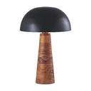 Lampe à poser cervia en manguier et abat-jour en métal noir H45 cm