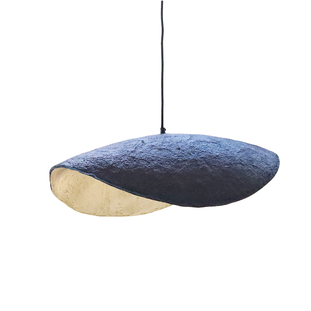 Suspension PM Milan papier mâché en métal doré antic noir