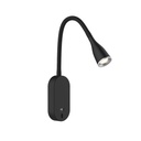 Lampe de bureau LED Pixia en métal silicone noir avec port USB