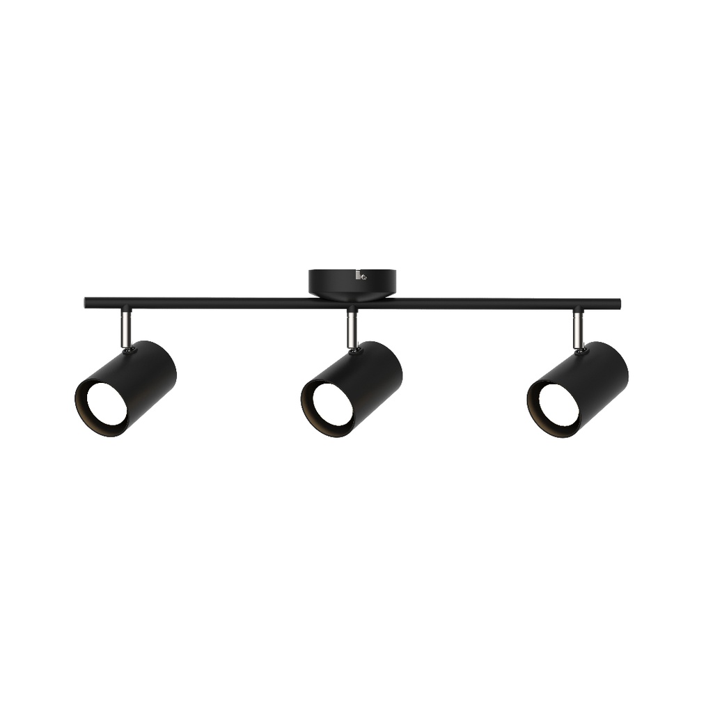 Applique / plafonnier Bruma 3 lampes en métal noir mat