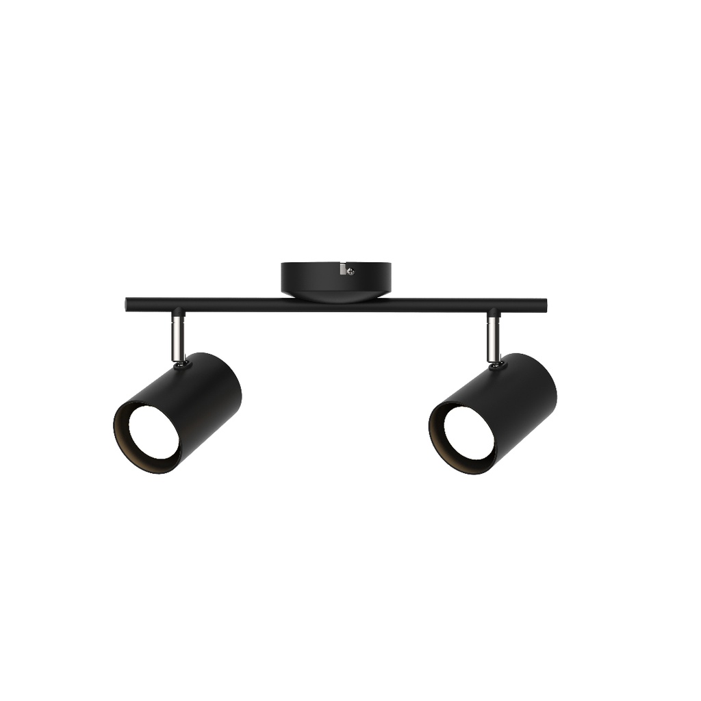 Applique/plafonnier Bruma 2 lampes en métal noir mat
