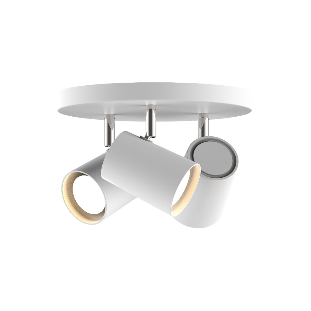 Spot/plafonnier Nocta 3 lampes en acier blanc