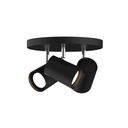 Spot / plafonnier Nocta 3 lampes en acier noir