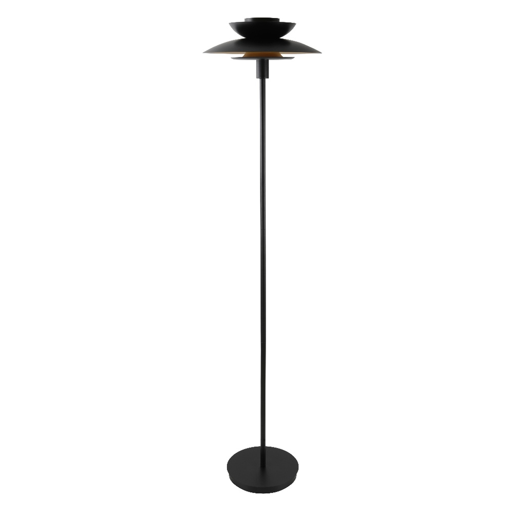 Lampadaire Astrée en métal noir dorée multi-abat-jour Ø38