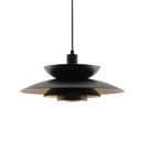 Suspension Astrée en métal noir dorée multi-abat-jour Ø38