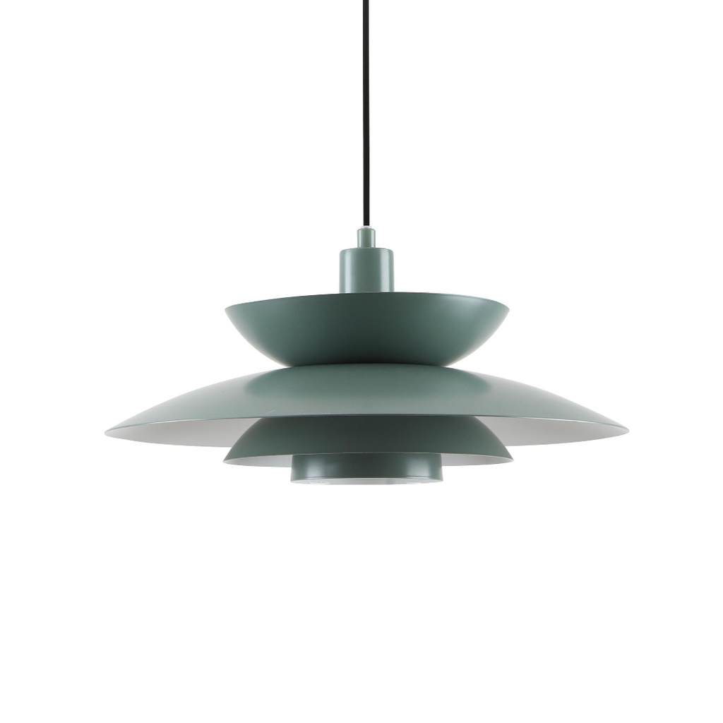 Suspension Astrée en métal vert multi-abat-jour Ø38