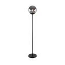 Lampadaire Solana en métal noir et verre fumé H143