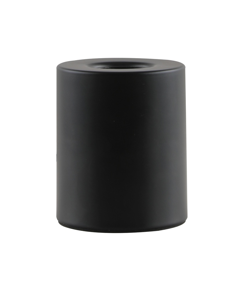 Lampe à poser cylindre en métal noir mat