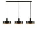 Lustre 3 lampes Torino en métal noir dorée
