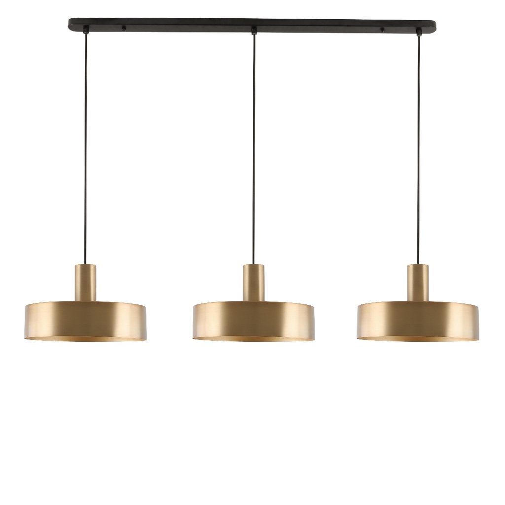 Lustre 3 lampes Torino en métal dorée