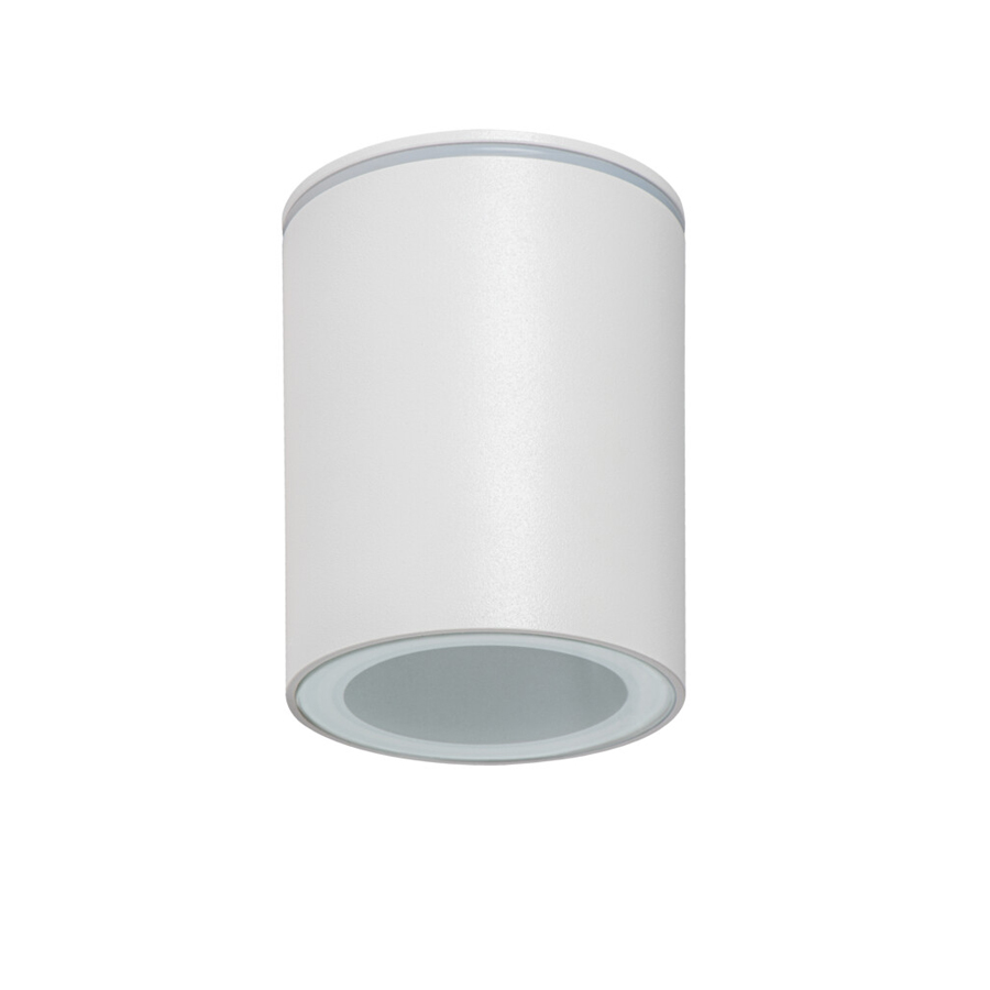 Plafonnier GU10 Aqilo en aluminium blanc étanche IP65 Ø9