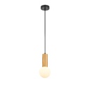 Suspension Candelis en metal noir avec verre opaque dorée