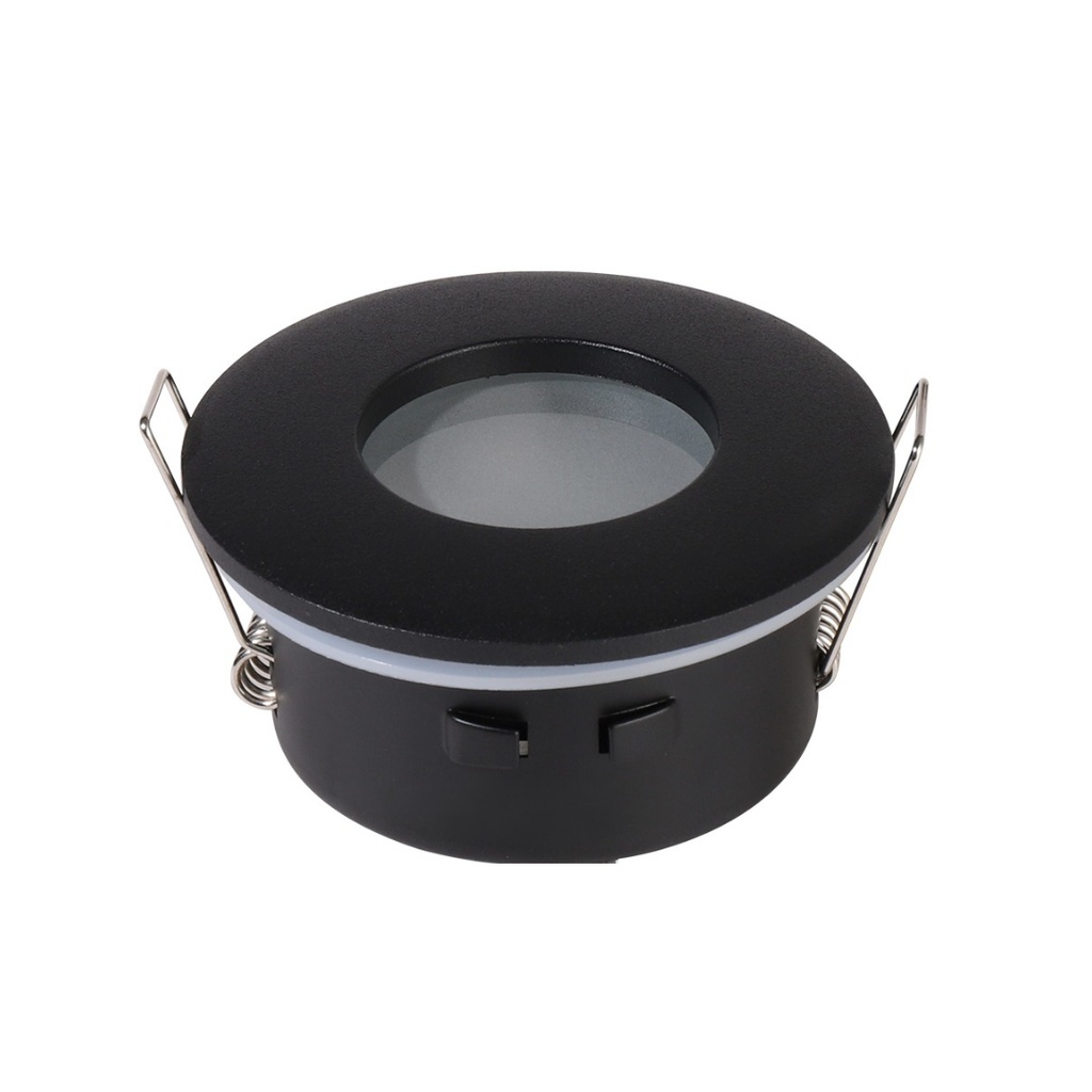 Spot encastré GU10 Rond Noir étanche IP44 Ø8