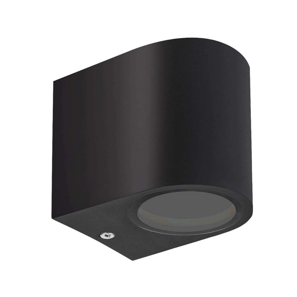 Applique façade ronde en aluminium noir étanche IP65