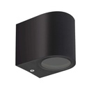 Applique façade ronde en aluminium noir étanche IP65