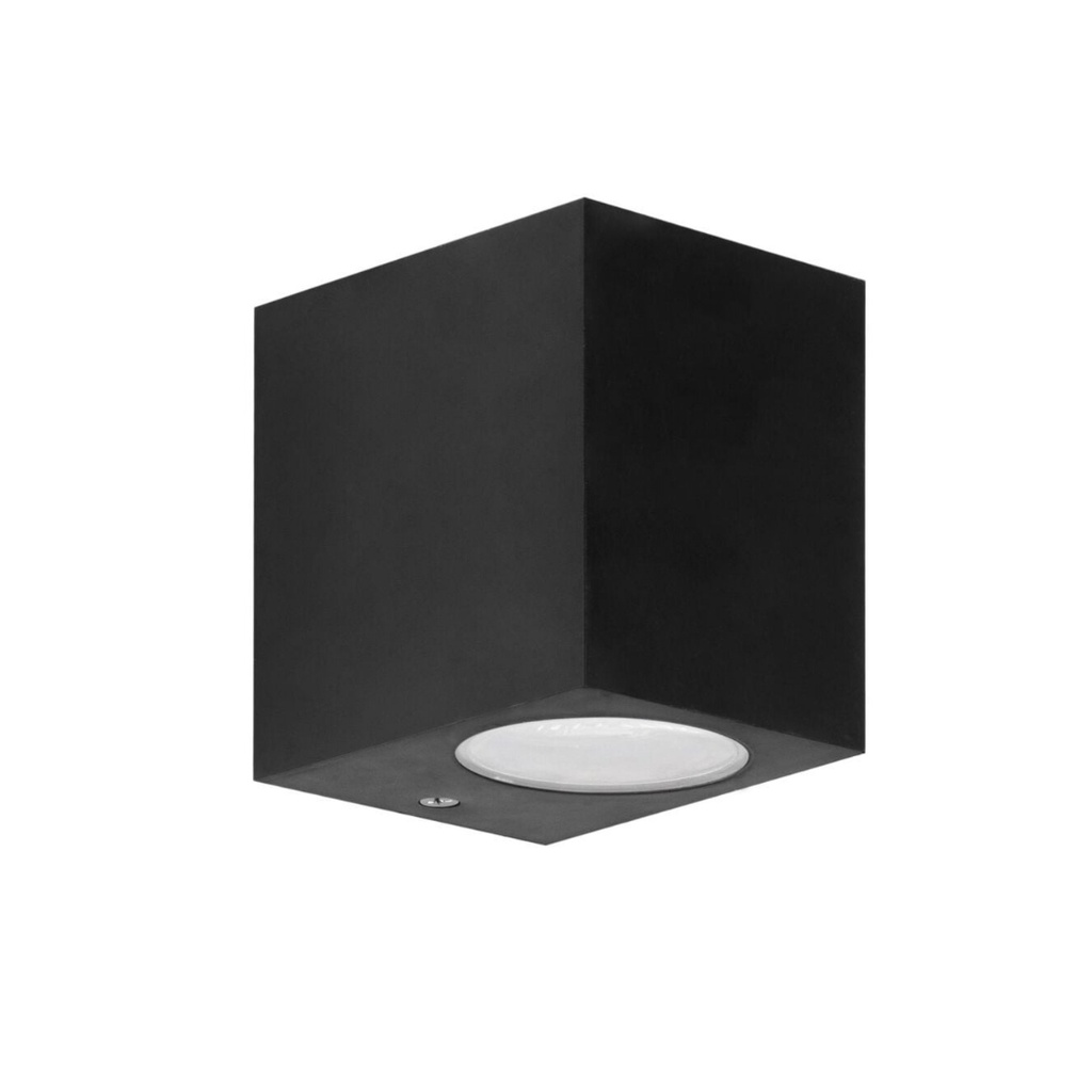 Applique façade carré en aluminium noir étanche IP65