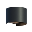Applique murale LED 6W rond en aluminium noir étanche IP65 Lumière Jaune