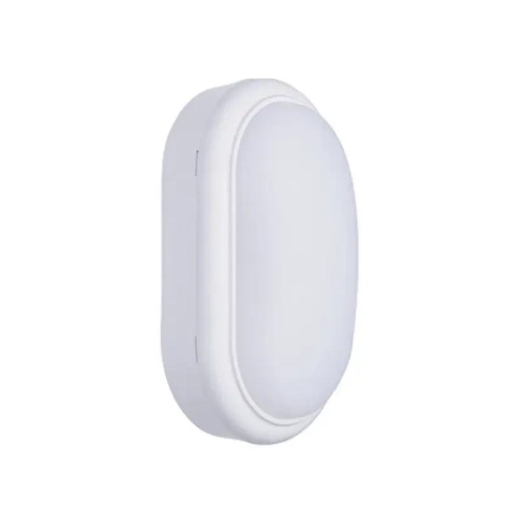 Applique extérieur 15W capteur ovale en plastique blanche étanche IP65