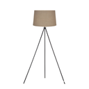 Lampadaire Soeni en métal noir et abat-jour naturel Ø45